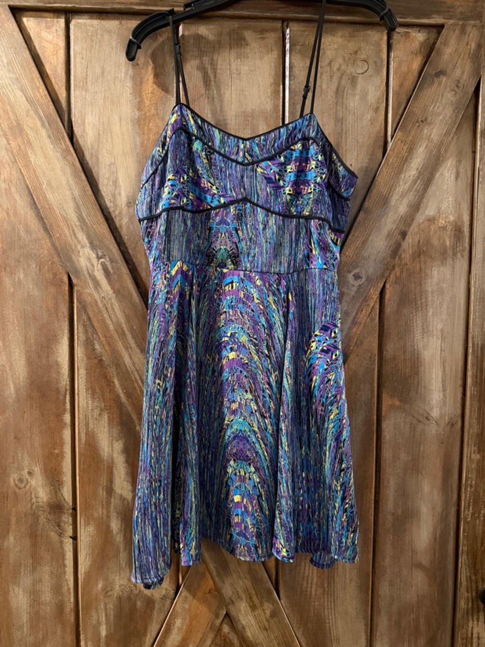 Vibrant Multicolor Spaghetti-Strap Skater Dress
